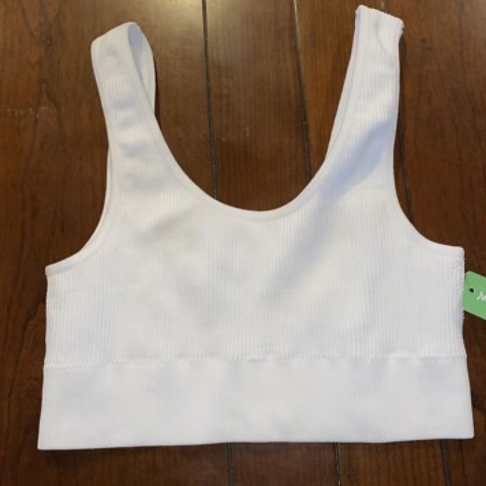 Honeydew Elegant White Ribbed Bralette XL